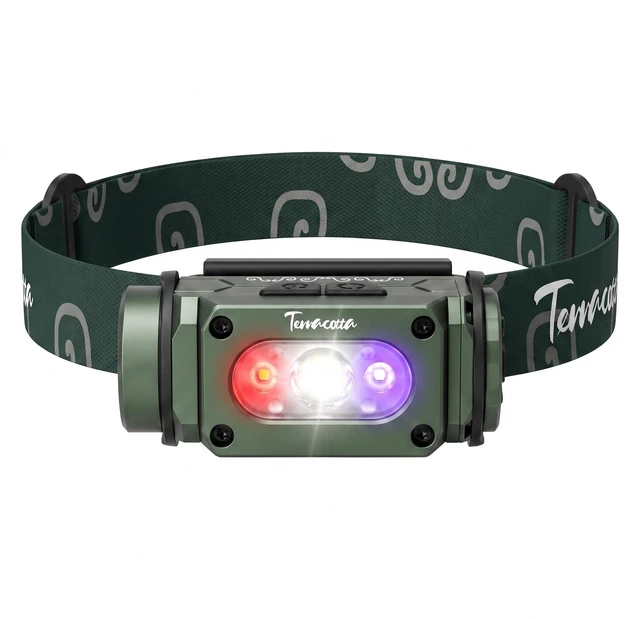 Main image of Terracotta Rechargeable LED Headlamp, 740 Lumen Bright Head Lamp with Red & 365nm UV Light for Adults, IPX4 Waterproof Hard Hat Light & Helmet Flashlight for Hunting, Camping, Night Fishing