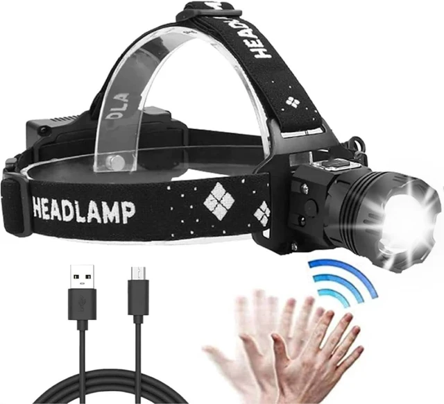 Main image of 20000 Lumen Motion Sensor Headlamp, Zoomable Waterproof Rechargeable Light | 20000 Lumen Zoomable Rechargeable LED Headlamp,Motion Sensor Waterproof Head Light for Camping Hiking Dog Walking Emergency