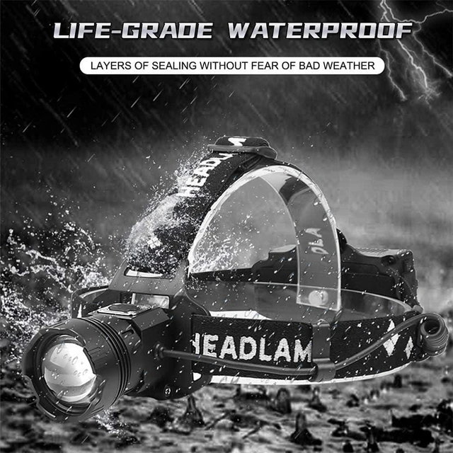 Alt view image 6 of 7 - 20000 Lumen Motion Sensor Headlamp, Zoomable Waterproof Rechargeable Light | 20000 Lumen Zoomable Rechargeable LED Headlamp,Motion Sensor Waterproof Head Light for Camping Hiking Dog Walking Emergency