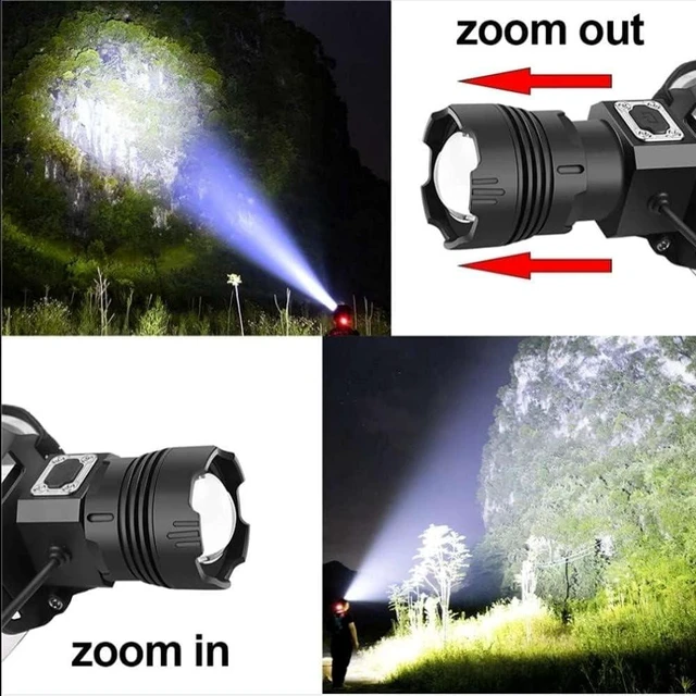 Alt view image 3 of 7 - 20000 Lumen Motion Sensor Headlamp, Zoomable Waterproof Rechargeable Light | 20000 Lumen Zoomable Rechargeable LED Headlamp,Motion Sensor Waterproof Head Light for Camping Hiking Dog Walking Emergency
