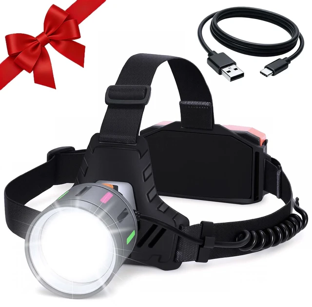 Main image of sonicRapid Rechargeable Headlamp with Detachable Flashlight 9000mAh | 3000LM LED, 11 Modes, 90°Adjustable & Zoomable, IPX7 Waterproof,Adults Camping Hunting Hardhat