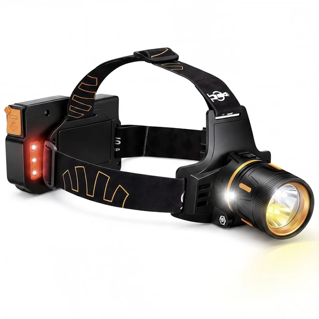 Main image of Daktcore LED Headlamp Rechargeable 3500 Lumens, Dual Beams Headlights Super Bright with 12 Modes & IPX6 Long Runtime Warning Light, Motion Sensor Head Lamp 120° Adjustable for Adult Camping Running