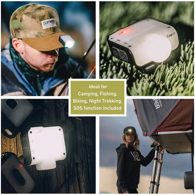 Alt view image 3 of 7 - Claymore Capon 80C (Tan) - LED Rechargeable Clip-On Cap Headlamp, Lightweight Hat Light for Camping, Running, Emergency & Industrial Use, Waterproof, Hands-Free Sensor, 45 Hours Battery Life.