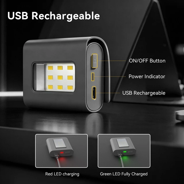Alt view image 4 of 7 - HOKOILN 2 Pack Outdoor Night Running Lights, LED Running Lights for Runners with Rechargeable Battery for Camping, Hiking, Walking, Jogging, Outdoor Adventure