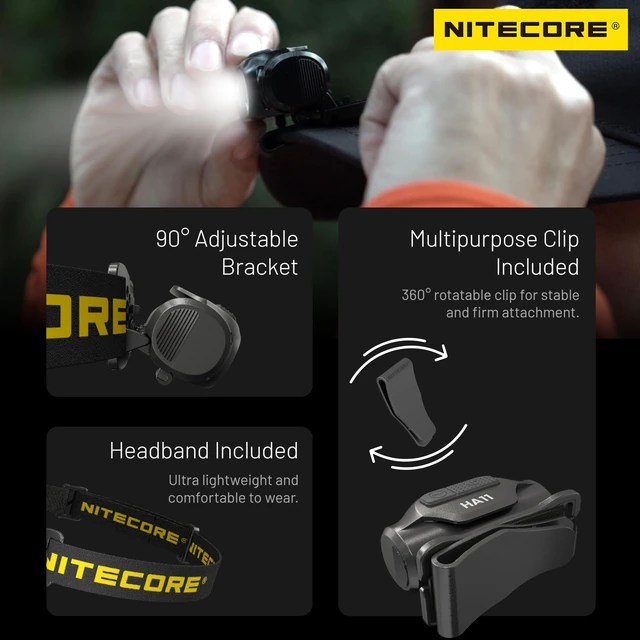 Alt view image 6 of 7 - Nitecore HA11 240 Lumen Ultra Lightweight AA Headlamp Dual Beam Headlight Tag (Normal Headband)