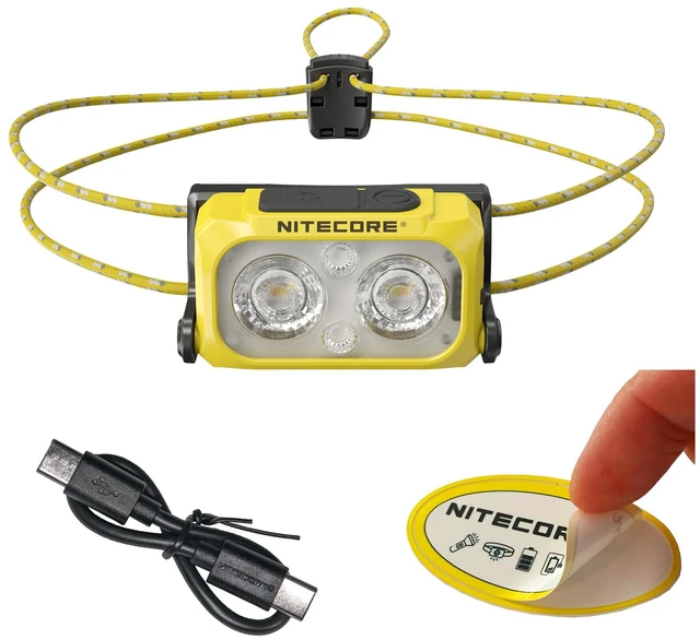 Main image of Nitecore NU25 400 UL Ultra Lightweight Headlamp, 400 Lumen USB-C Rechargeable for Backpacking, Camping and Running (MCT Yellow)