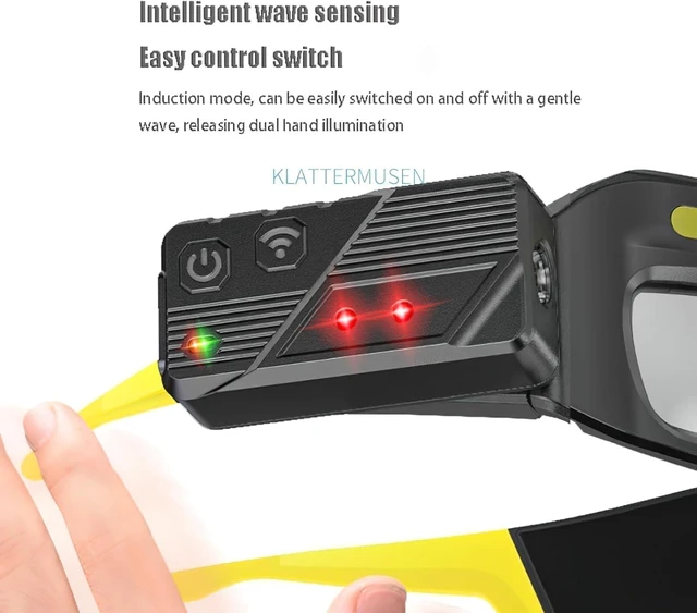 Alt view image 3 of 7 - LED Glasses Rechargeable Headlight with Motion Sensor and Touch Control, 5 Modes USB C Lighted Glasses for Night Running,Camping, Fishing, Cycling, Hiking, Hands-Free Lighting (Blue)