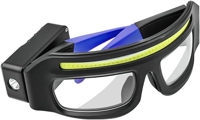 Main image of LED Glasses Rechargeable Headlight with Motion Sensor and Touch Control, 5 Modes USB C Lighted Glasses for Night Running,Camping, Fishing, Cycling, Hiking, Hands-Free Lighting (Blue)