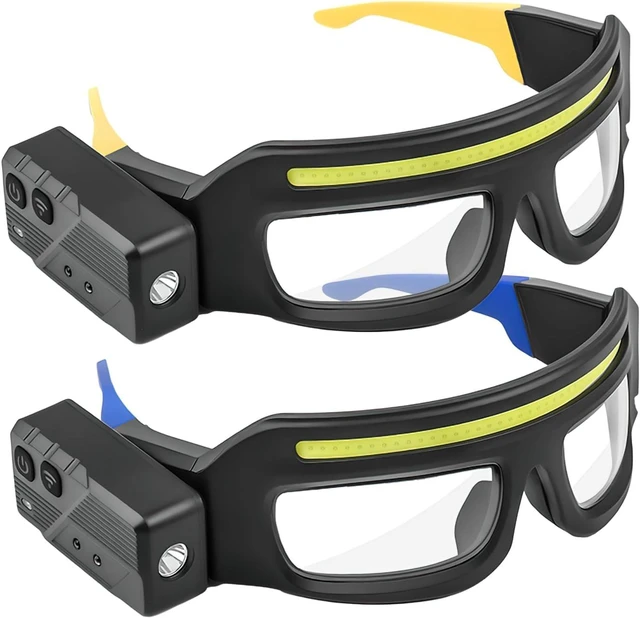 Alt view image 7 of 7 - LED Glasses Rechargeable Headlight with Motion Sensor and Touch Control, 5 Modes USB C Lighted Glasses for Night Running,Camping, Fishing, Cycling, Hiking, Hands-Free Lighting (Blue)