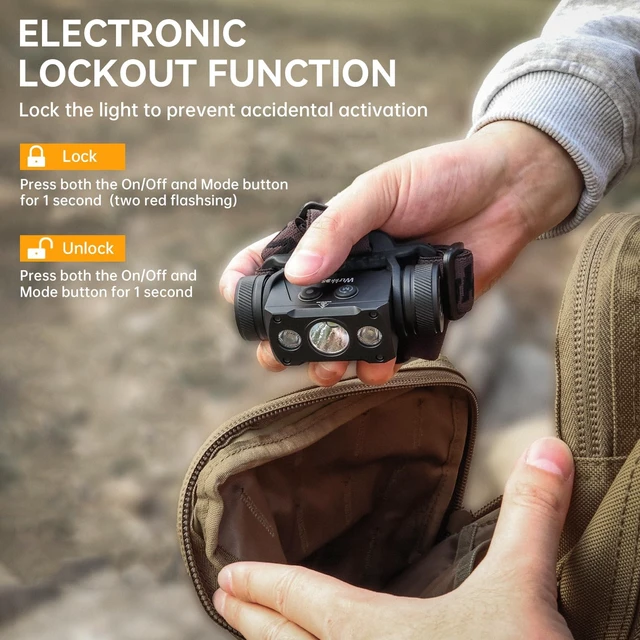 Alt view image 3 of 7 - Wurkkos HD50 4000lm LED Headlamp, Rechargeable Hard Hat Light | Aviation aluminum, 4000lm dual-beam spotlight and floodlight, High CRI 90+, ideal for hard hat work and outdoor camping.