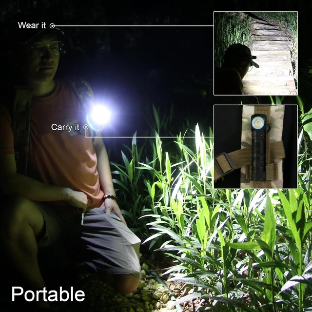 Alt view image 4 of 7 - SecurityIng Rechargeable LED Headlamp, 1130 Lumen Super Bright with 9 Modes, Waterproof, Portable, Durable, Magnetic Charging, Right Angle Flashlight for Outdoor Activities