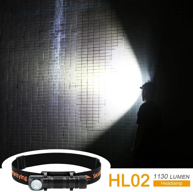 Alt view image 5 of 7 - SecurityIng Rechargeable LED Headlamp, 1130 Lumen Super Bright with 9 Modes, Waterproof, Portable, Durable, Magnetic Charging, Right Angle Flashlight for Outdoor Activities