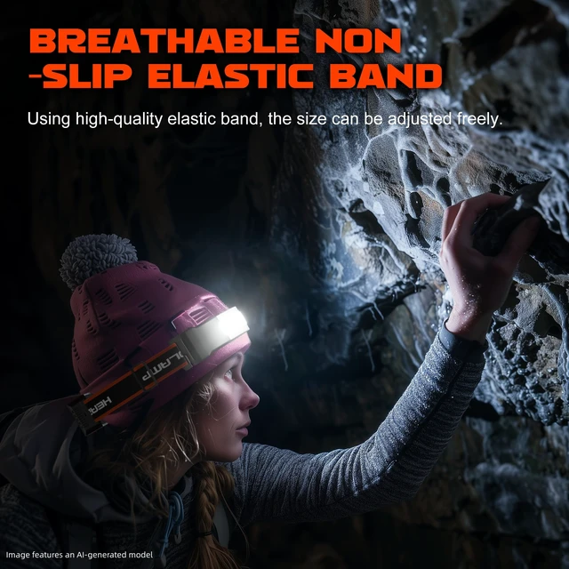 Alt view image 6 of 7 - Hopedone 2-Pack Rechargeable Headlamp, 1000LM Hard Hat Work Light | 230° Wide Beam with Red Rear Light, 1200mAh battery, 4-10 hour runtime, 8 Helmet Clips for repairs, running & cycling