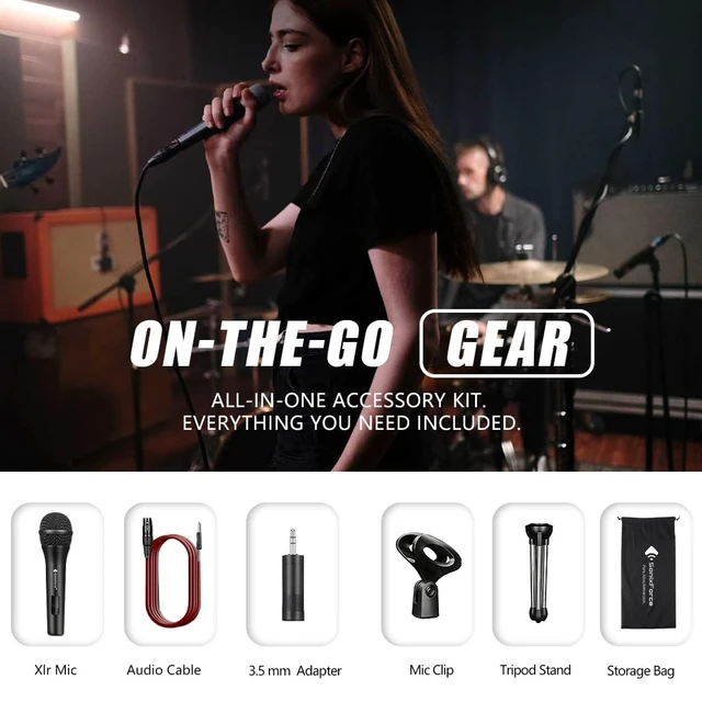 Alt view image 6 of 7 - SonixForce Professional Dynamic Microphone for Singing Karaoke Microphone with 16ft XLR to 1/4'' Audio Cable, Vocal Handheld Mic for Podcast Mixer Amplifier PA System