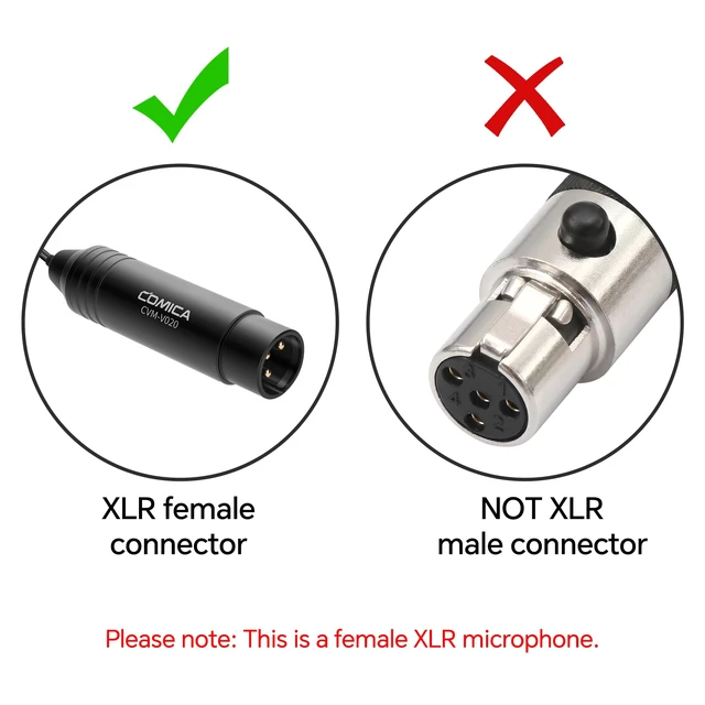 Alt view image 2 of 7 - COMICA CVM-V02O Phantom Power Omnidirectional XLR Lavalier Lapel Microphone,14.76 fts Lapel Mic for Canon Sony Camcorders Zoom H4n H6 Tascam DR-60D/70D DR-100 Recorders Audio Mixer (1 Pack)