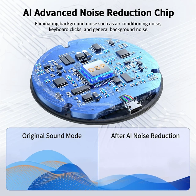 Alt view image 2 of 7 - AIRHUG USB Microphone No Speaker, Desktop Computer Mic for Laptop | Mute Button with LED Indicator, AI Noise Reduction, Plug & Play Omnidirectional Microphone, Ideal for Online Calls, Recording