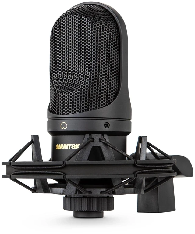 Main image of SUUNTOK XLR Condenser Microphone, Recording Microphone with Shock Mount, Home Studio Mic Kit for Voice-Over, Streaming, ASMR, You-Tube Live, Content Creation (Black)
