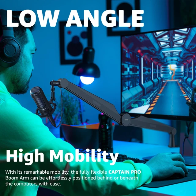 Alt view image 2 of 7 - IXTECH Mic Boom Arm Microphone Arm for Blue Yeti Shure Sm7b Hyperx QuadCast Rode At2020 and Fifine Upgraded Mic Stand with Tablet and Headphone Holder for Gaming Podcasting and Streaming CAPTAIN PRO
