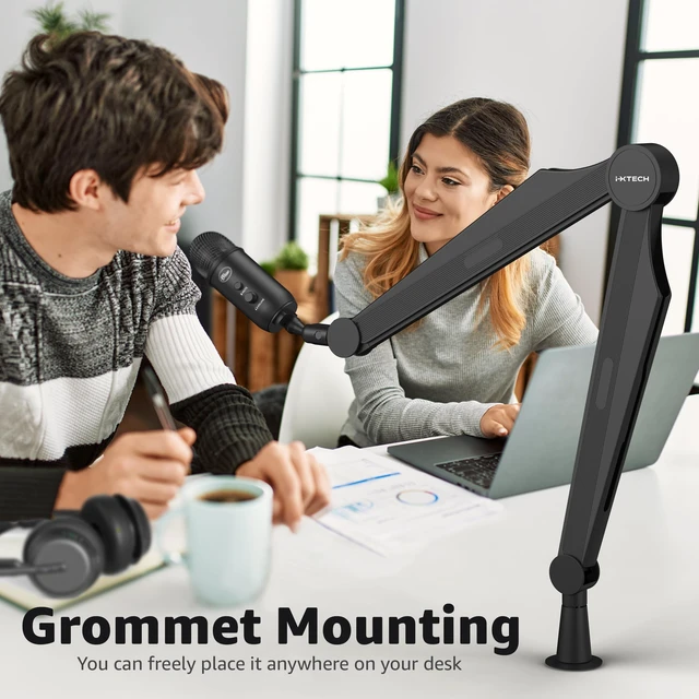 Alt view image 5 of 7 - IXTECH Mic Boom Arm Microphone Arm for Blue Yeti Shure Sm7b Hyperx QuadCast Rode At2020 and Fifine Upgraded Mic Stand with Tablet and Headphone Holder for Gaming Podcasting and Streaming CAPTAIN PRO