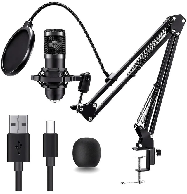 Main image of USB-800 Podcast Microphone Kit,Vocal Condenser Microphone for Content Creators,USB Mic for PC with Adjustable Stend,Gaming mic with a pop Filter and Shock Mount, for Podcasting,Streaming, Recording