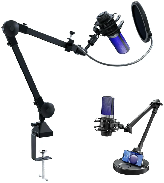 Main image of Yanmai Cardioid USB Microphone with RGB Breathing Lights, Gain Knob, Dual-Base, Pop Filter, Phone Holder Stand Kit for Streaming Gaming Podcasts Videos YouTube and Recording