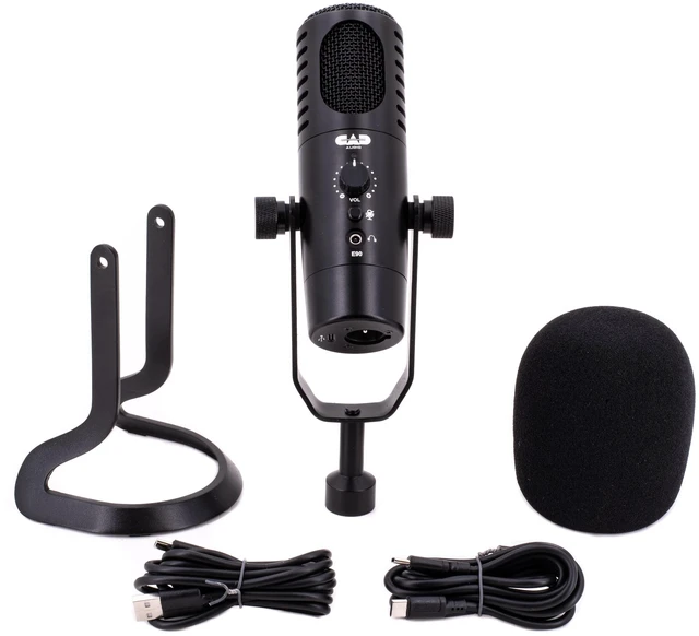 Alt view image 4 of 7 - CAD Audio E90 Dynamic Front-Address Broadcast Microphone XLR & USB-C Out