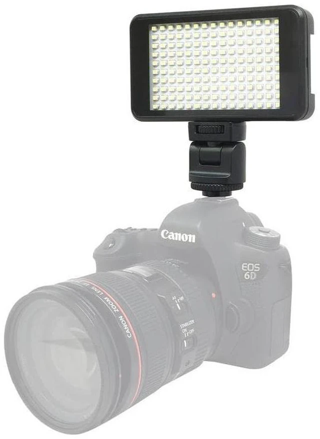 Alt view image 6 of 6 - Vidpro LED-150 Photo and Video Light Kit - On Camera Panel LED Light - Adjustable and Dimmable Light Fits Cameras Video Camcorders and DLSR w/Hot Shoe Includes Rechargeable Battery Diffuser and More