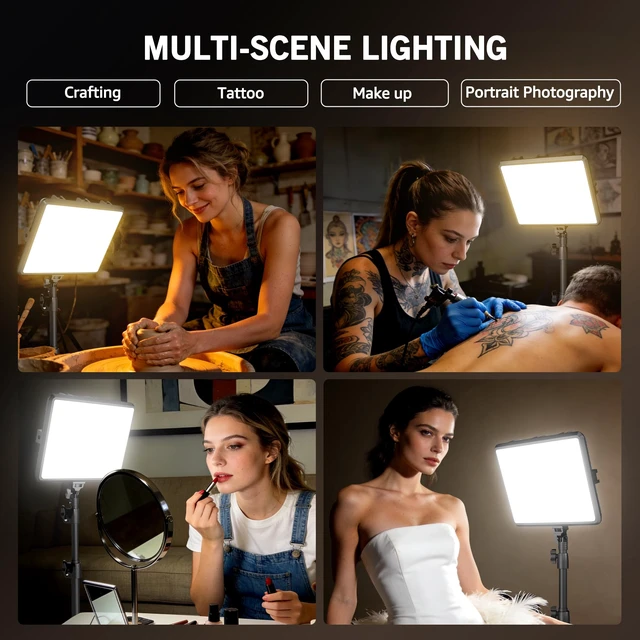 Alt view image 6 of 6 - 1-Pack Photography Lighting Kit, NiceVeedi 25W LED Video Light Kit, 2900-7000K Dimmable Studio Light with Tripod Stand, 73" Stream Light for Video Recording