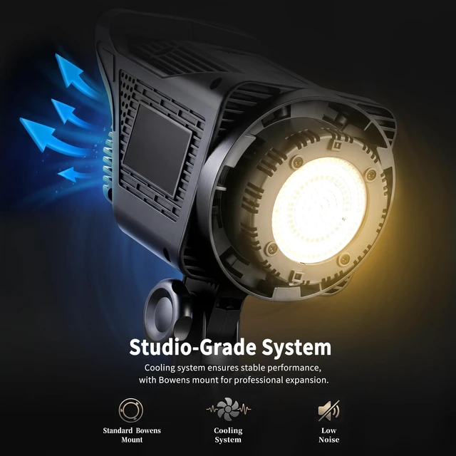 Alt view image 5 of 7 - Niceveedi Softbox Lighting Kit, 2700-6500K LED Photography Lighting with 18 Quick-Release Softbox/Bowens Mount/Cooling System/Remote/Tripod, Video Light for Video Recording/Streaming/Portraits