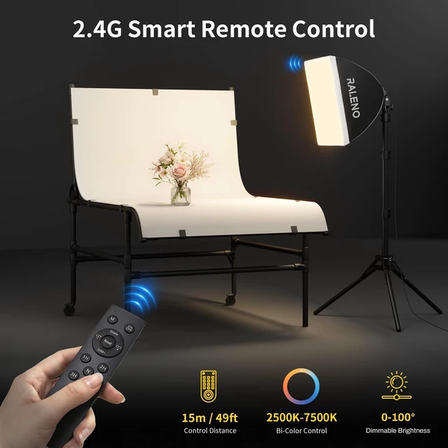 Alt view image 3 of 7 - 16"x16" Softbox Photography Lighting Kit for Video Recording Studio | 2500K-7500K & 2.4G Remote Studio light , 50W & CRI97 Adjustable LED Bulb for Video Recording Photography Shooting Streaming