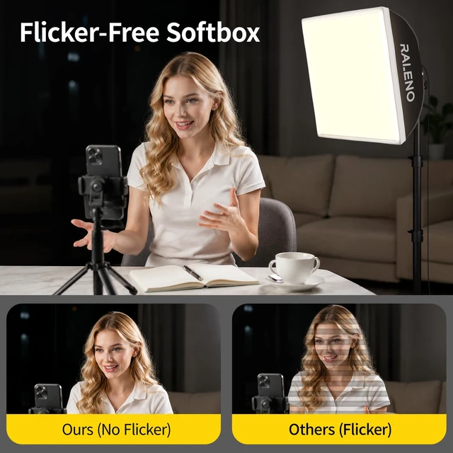 Alt view image 5 of 7 - 16"x16" Softbox Photography Lighting Kit for Video Recording Studio | 2500K-7500K & 2.4G Remote Studio light , 50W & CRI97 Adjustable LED Bulb for Video Recording Photography Shooting Streaming