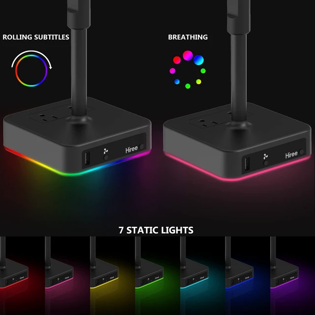 Alt view image 2 of 7 - Hiree Desk Fan with USB Charging Port, 6.7 Inch 2 Speeds Small Desktop Table Fan with USB Charger, AC Outlet and LED Light, Strong Wind, Quiet Operation - Suitable for Bedroom, Home, Dorm Room