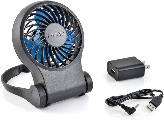 Alt view image 2 of 7 - Treva 3.5 02COOL Mini USB Portable Desk Fan (2 PACK), Black/Blue, 2 Units