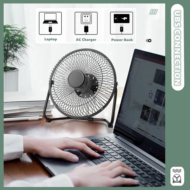 Alt view image 4 of 7 - Chchmu USB Fan 6 Inch Mini USB Desk Table Fan Personal Portable Desktop Cooling Fan Powered by USB PC Netbook for Camping Home Office Outdoor Travel, Strong Wind, Pink