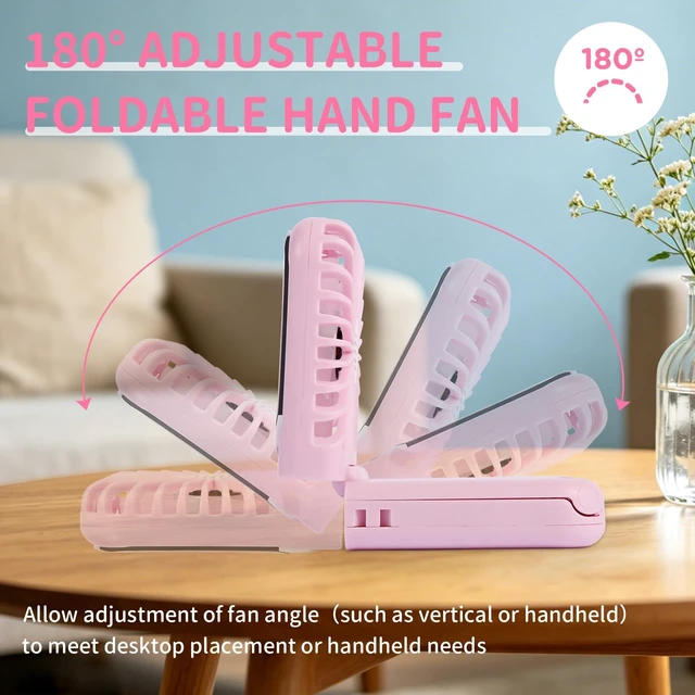 Alt view image 5 of 7 - Suxaca Portable Handheld Fan, USB Rechargeable Mini Fan with Adjustable Speeds, 6 in 1 as Power Bank,Phone Holder,Handheld Fan,Desk Fan, Outdoor, Makeup, Camping, Office, Summer Essential Gift(pink)