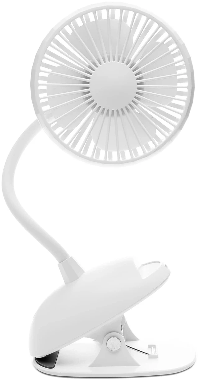 Alt view image 3 of 7 - O2COOL Rechargeable USB Battery Clip Fan with Gooseneck 3-Speed