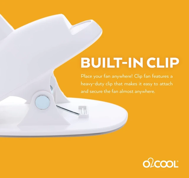 Alt view image 6 of 7 - O2COOL Rechargeable USB Battery Clip Fan with Gooseneck 3-Speed