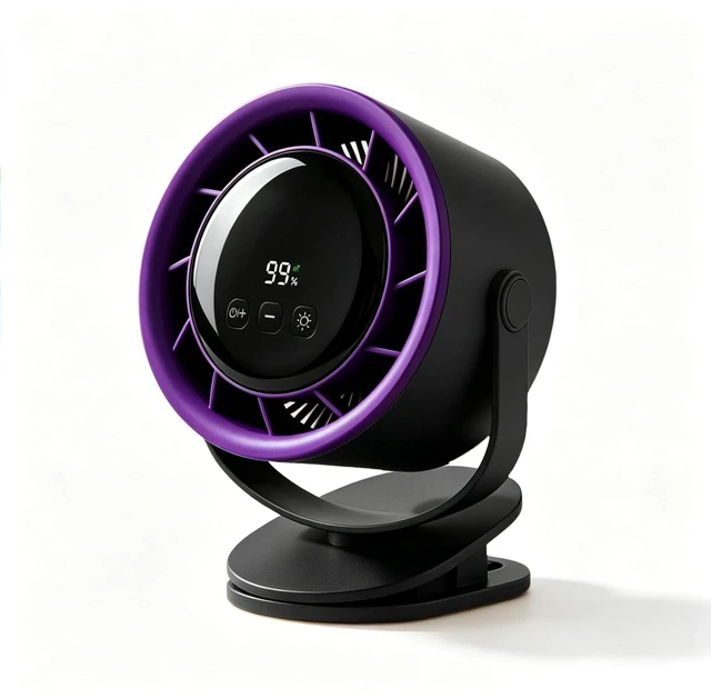 Main image of Lpibol Clip on Fan, Desk FanRechargeable USB Fan with LED Display & Night Light, 100 Speeds, Ultra Quiet Small Fan for for Bedroom Home Office Dorm(Black)