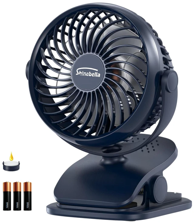 Main image of Shinebella AA Battery Powered Clip on Fan with 4-Speed, 5 Small Desk Fan with Aroma Function, USB Powered, 360°Rotation, Ultra Quiet, for Golf Cart, Stroller, Bedroom,Car(Batteries Not Included)
