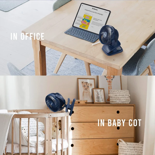 Alt view image 7 of 7 - Shinebella AA Battery Powered Clip on Fan with 4-Speed, 5 Small Desk Fan with Aroma Function, USB Powered, 360°Rotation, Ultra Quiet, for Golf Cart, Stroller, Bedroom,Car(Batteries Not Included)