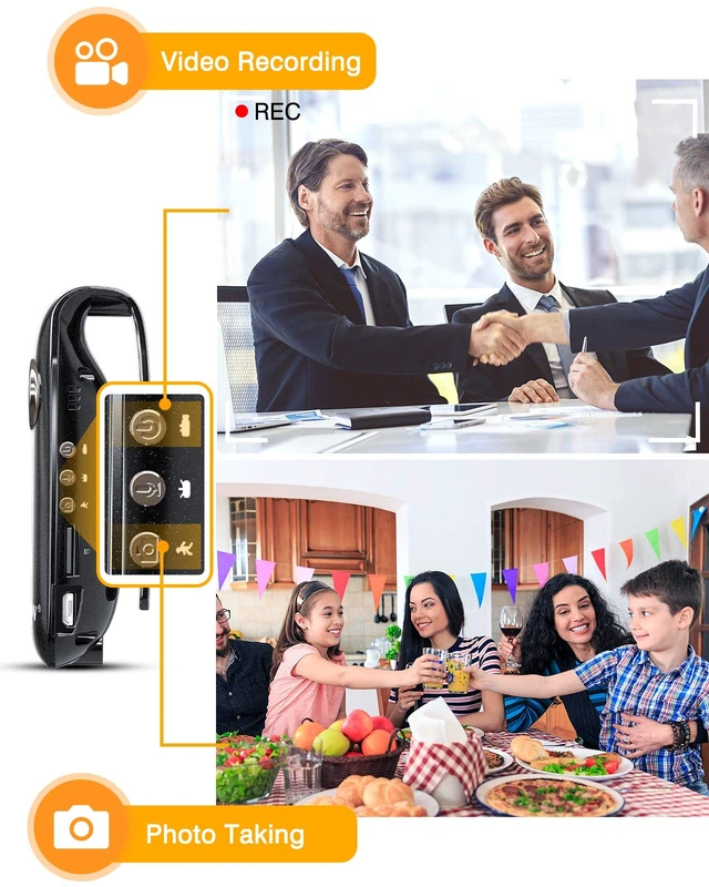 Alt view image 3 of 7 - BOBLOV Mini Body Camera with Video: 32GB Tiny Body Cams with Back Clip | 007 1080P Small Wearable Camera with Audio Recording -User Friendly for Bike/Pet/Home/Proof