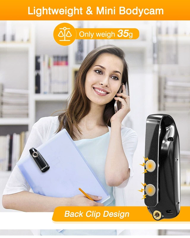 Alt view image 6 of 7 - BOBLOV Mini Body Camera with Video: 32GB Tiny Body Cams with Back Clip | 007 1080P Small Wearable Camera with Audio Recording -User Friendly for Bike/Pet/Home/Proof