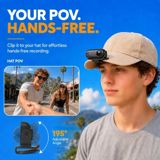 Alt view image 3 of 7 - SHPTDJTIC Body Camera 4K, POV Pro 4K,Wearable Camera with 360°Rotatable Clip & Magnetic Clip,120 Minutes for Recording,Take for Lecture, Traveling,Pet Walking and Outdoors Activities (4K-P-64G)