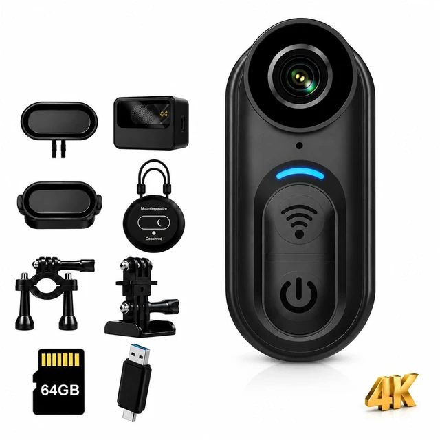 Main image of TJZKLUX 4K Mini Body Camera, Thumb-Sized Wearable POV with Magnetic Mount, Audio & Video Recording, 64GB Support, Hands-Free Portable for Work, Travel, Cycling, Pet Walks & Vlogging