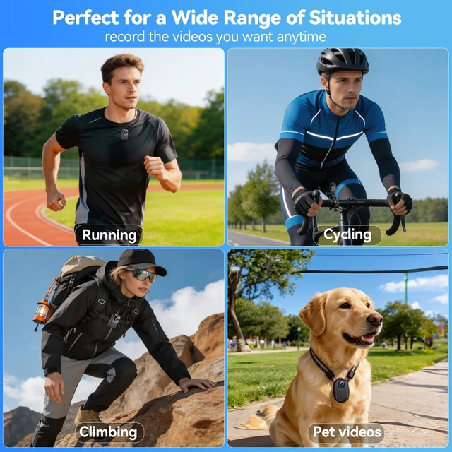 Alt view image 2 of 7 - 4K Mini Body Camera,Thumb Camera,Mini Body Sports Action Camera with 64GB Storage, Hands Free POV Magnetic Wearable Cam, Thumb Size Mount Anywhere for Cycling Hiking Running Vlogging Pet Walking