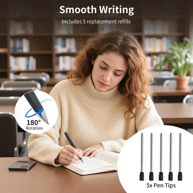 Alt view image 2 of 7 - SRVR Premium Body Camera Pen 1080P HD Pen Camera with 32GB SD Card, Black | Local Storage, One-Button Operation, Mini Camera for Meeting Lecture Classroom Office Home (Matte Black)