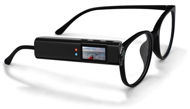 Main image of Decumeby 2.7K Glasses Camera, 0.96 Inch Display Camera with Glasses 110 Wide Angle FPV Sports Cam with 2 Axis Stabilization for Cycling Hiking Pet Walking Travel (Black)