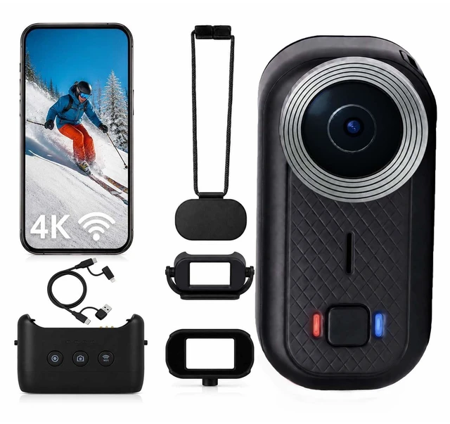 Main image of HEREANCE 4K Thumb Action Camera, 64GB Mini Wearable Body Cam Magnetic Mount HD Screen,WiFi POV Video Recorder for Motorcycle Cycling Vlogging Travel Pet Waterproof