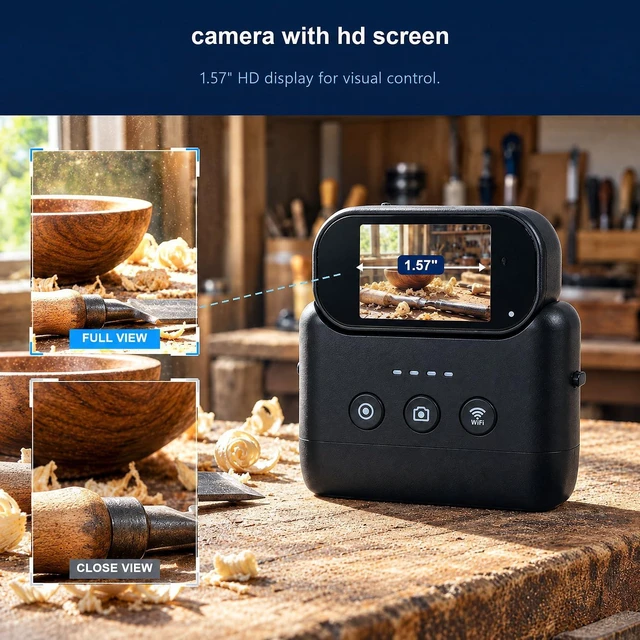 Alt view image 5 of 7 - HEREANCE 4K Thumb Action Camera, 64GB Mini Wearable Body Cam Magnetic Mount HD Screen,WiFi POV Video Recorder for Motorcycle Cycling Vlogging Travel Pet Waterproof