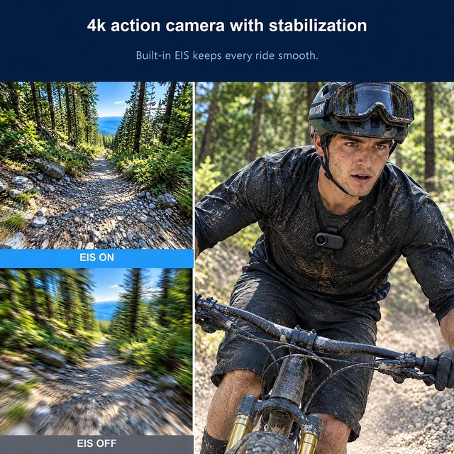 Alt view image 7 of 7 - HEREANCE 4K Thumb Action Camera, 64GB Mini Wearable Body Cam Magnetic Mount HD Screen,WiFi POV Video Recorder for Motorcycle Cycling Vlogging Travel Pet Waterproof